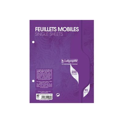 3210330020846-Clairefontaine Calligraphe 7000 - feuilles simples 17 x 22 cm - 100 pages - grands carreaux (Seyes-Avant-0