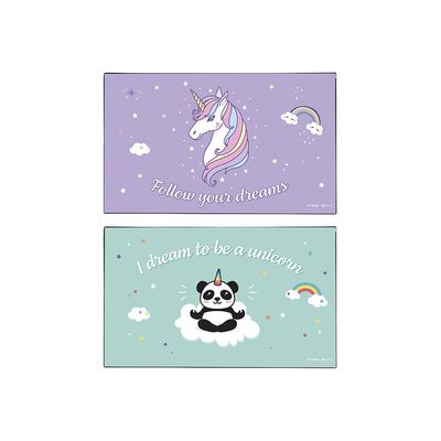 3135251383491-Viquel Fantaisie - Sous-main - 59,5 x 36,2 cm - PVC - Licorne / Panda-Avant-0