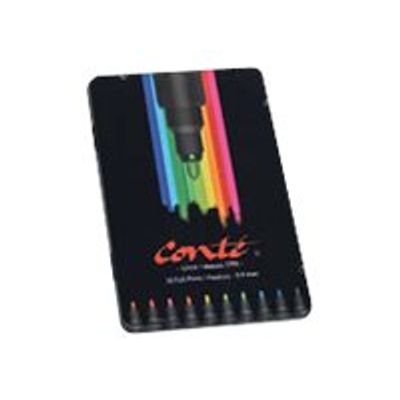 3086123343191-Conté - 10 Marqueurs - couleurs assorties - encre à l'eau - 0.9 mm-Angle gauche-0