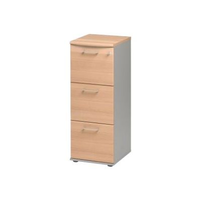 3483600784629-Classeur 3 tiroirs JAZZ+ - pour dossiers suspendus - Hêtre ambré-Angle droit-0