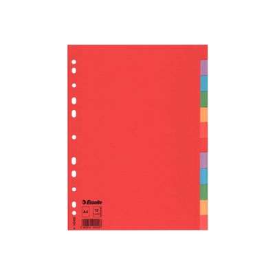 2012348120355-Esselte - Intercalaire 12 positions - A4 - carte recyclée colorée-Avant-0