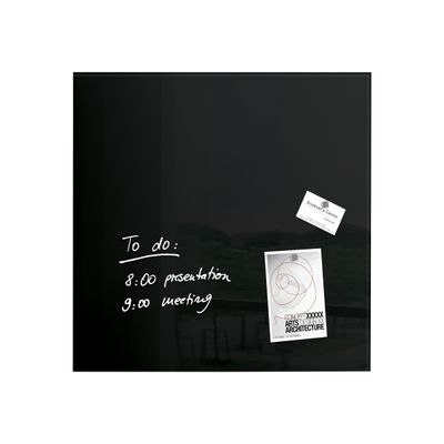 4004360887741-Sigel Artverum - Tableau magnétique en verre - 48 x 48 cm - noir-Avant-0