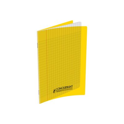3020120203928-Conquérant Classique - Cahier polypro 17 x 22 cm - 96 pages - grands carreaux (Seyes) - ja-Angle gauche-0