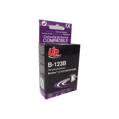 3584770889104-Cartouche compatible Brother LC121/LC123/LC127 - noir - Uprint-Angle gauche-0