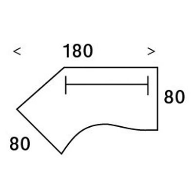 3253310150218-Bureau 135° IDRA - retour d'angle à gauche - L180 cm - Pieds blanc - plateau imitation Merisier--3