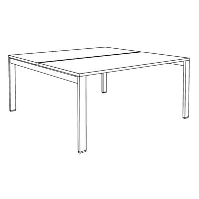 0404000121688-Bureau Bench IRIS - L140 cm - Plan de départ - Pieds blanc - plateau imitation Chêne clair--4