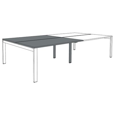 0404000122142-Bureau Bench IRIS - L120 cm - Plan suivant - Pieds blanc - plateau imitation Erable--3