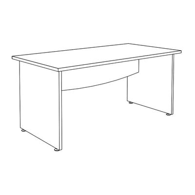 3253310105676-Bureau droit DUAL - L180 - Pieds Alu - plateau imitation Hêtre--5