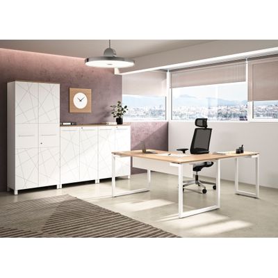 3483600215819-Bureau SUNDAY - 160 cm - Pieds cadre - Chêne--1