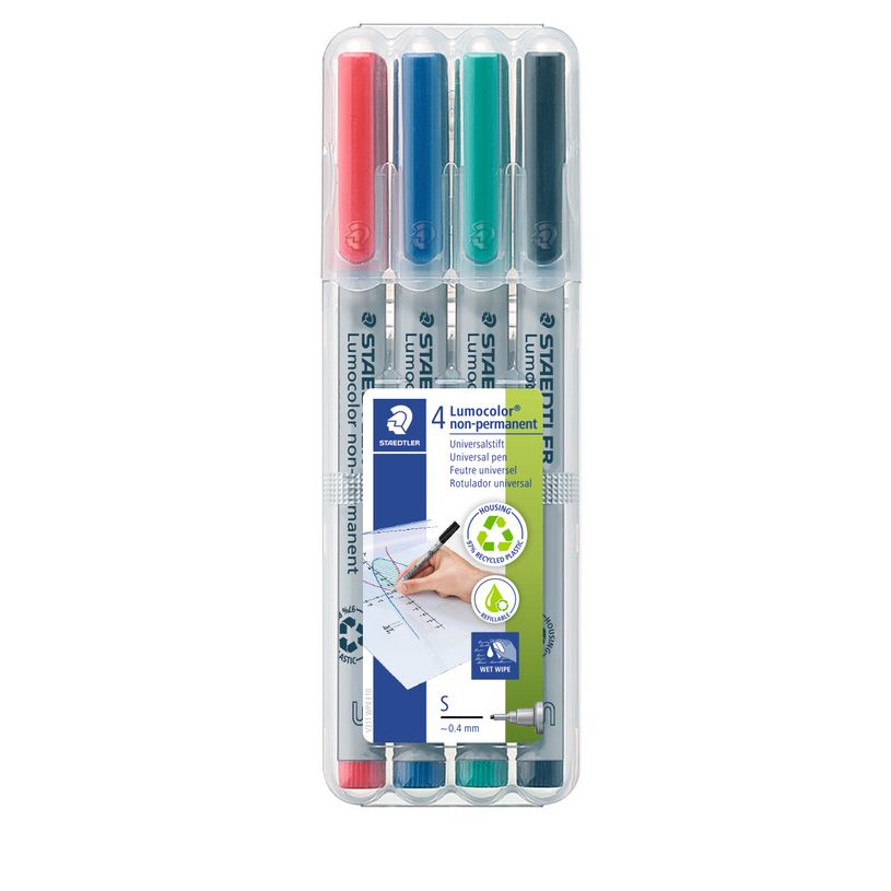 4007817307748-STAEDTLER LUMOCOLOR 311 - Pack de 4 marqueurs effaçables - pointe fine et extra fine - couleur-P_3114_2-1