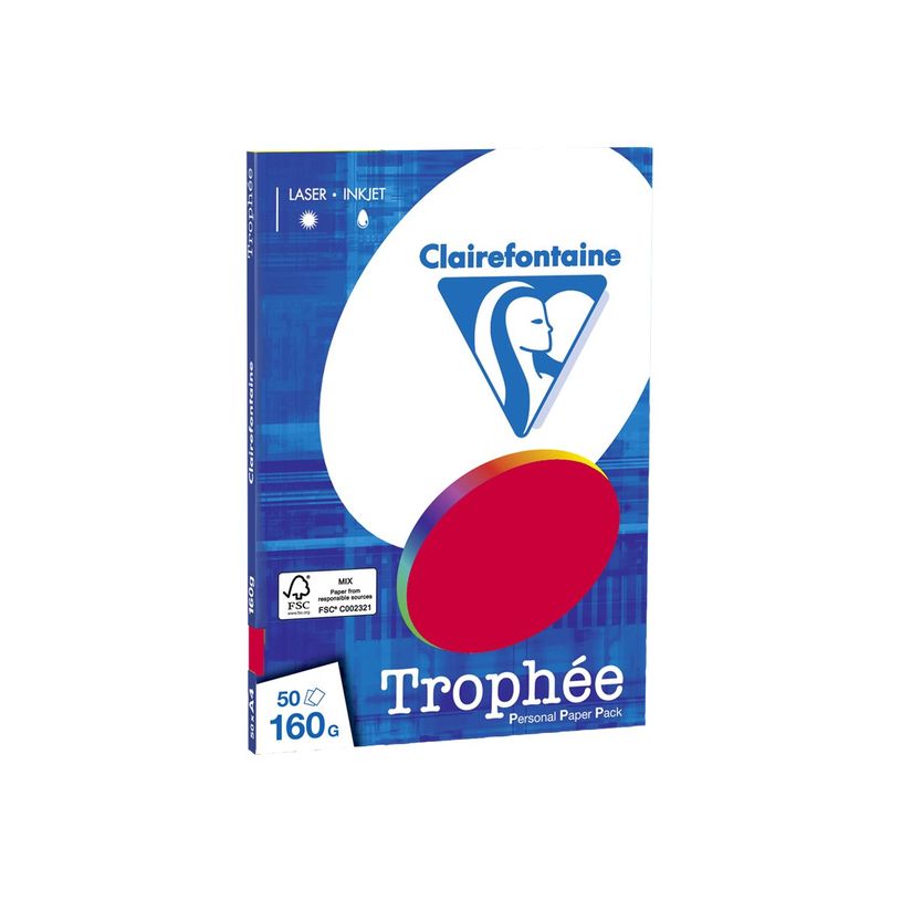0400000041629-Clairefontaine Trophée - Papier couleur - A4 (210 x 297 mm) - 160 g/m² - Ramette de 50 feuill-P_4162_1-0