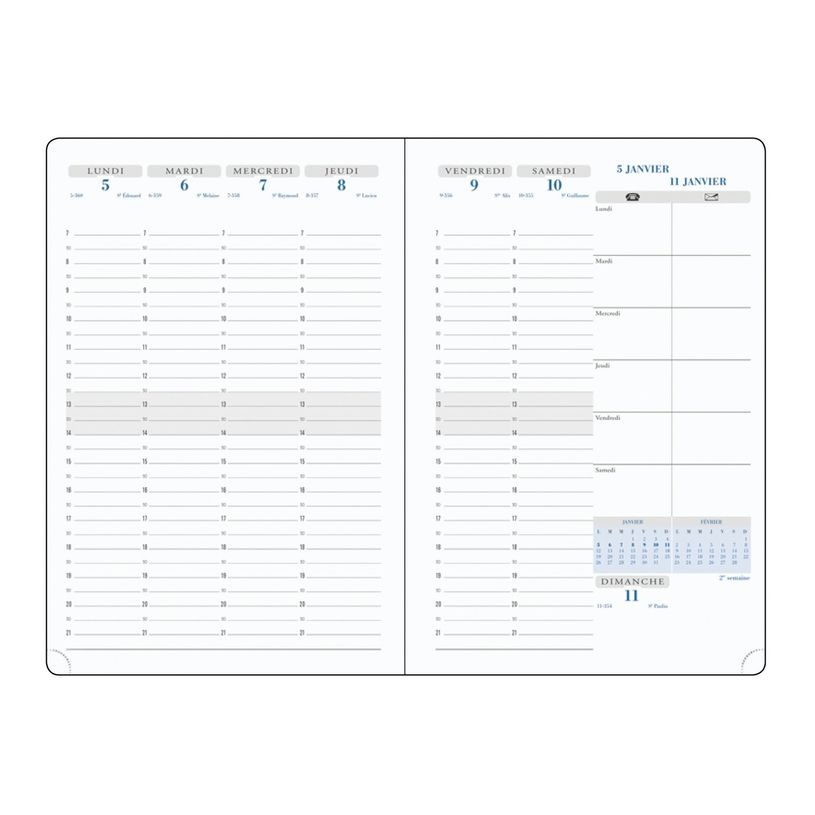 3660942000345-Agenda Rialto - 1 semaine sur 2 pages - 15 x 21 cm - disponible dans différentes couleurs - E-P_20346_5-4