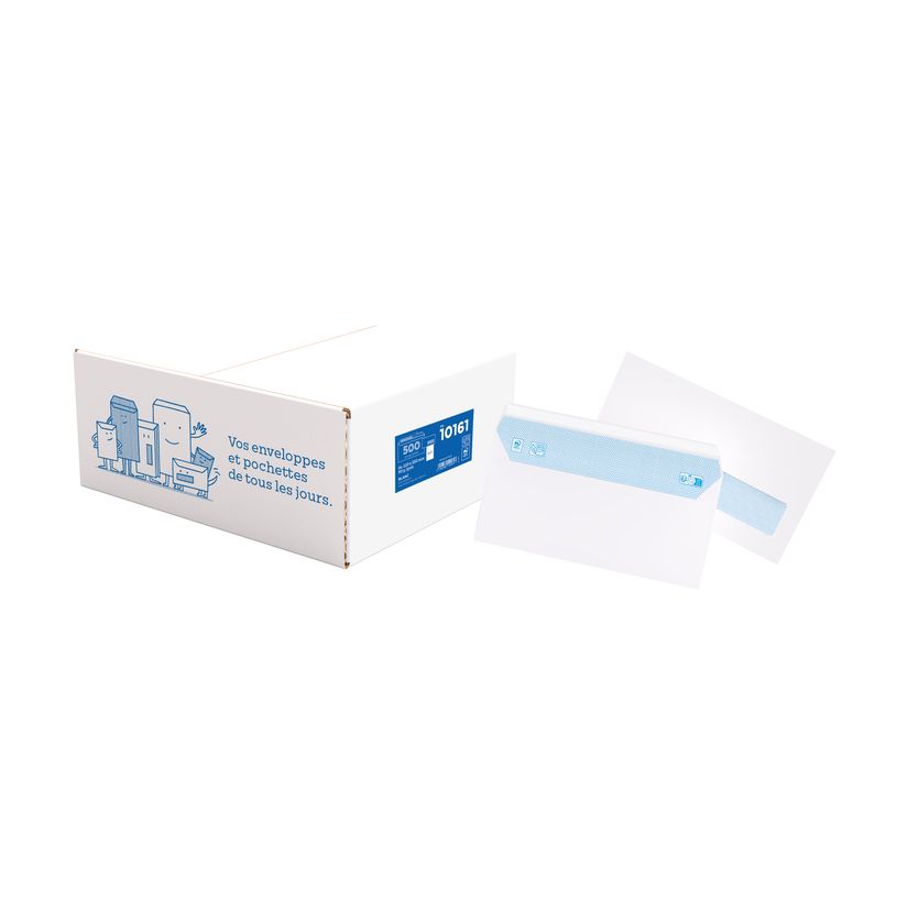 3240180913623-La Couronne - 500 Enveloppes DL 110 x 220 mm - 80 gr - fenêtre cristal 45x100 mm - blanc - ba-P_22991_1-0