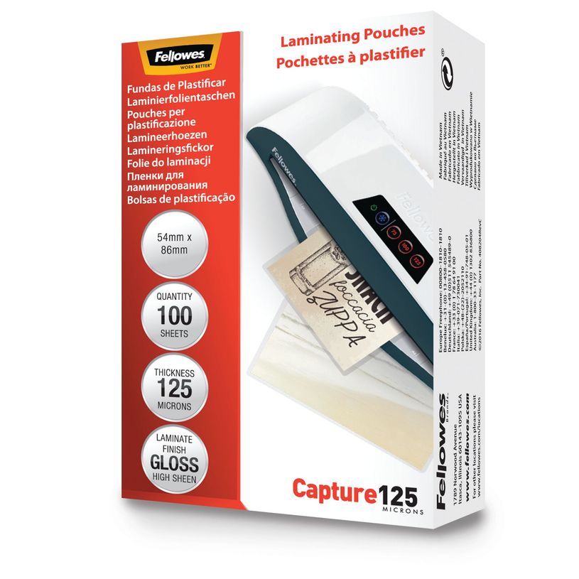 0400000530635-Fellowes - 100 pochettes de plastification (54 x 86 mm) - 125 microns - brillantes -P_53063_5-1