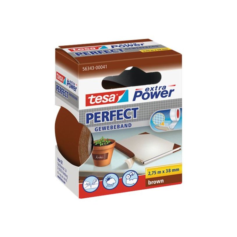4042448044297-Tesa extra Power Perfect - Ruban adhésif en toile - 38 mm x 2.75 m - Havane-P_56305_1-0