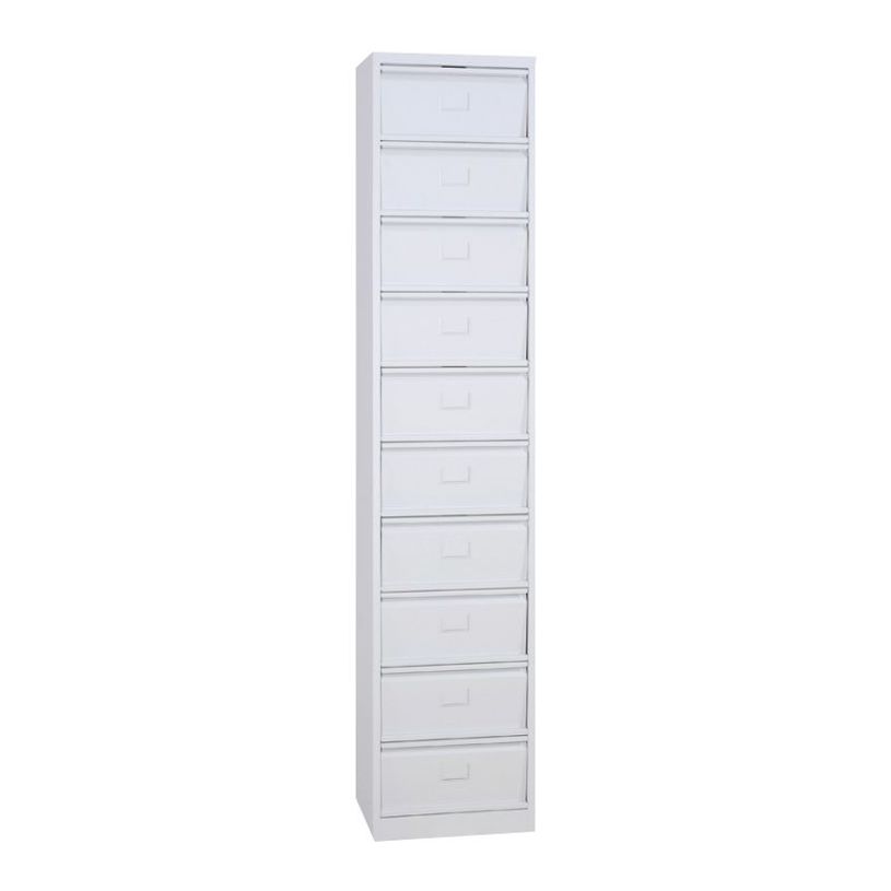 0000012200481-Colonne à clapets - L41 x H198 x P35 - 10 clapets - gris clair-P_1220048_1-0