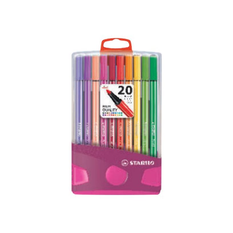 4006381548137-STABILO Pen 68 ColorParade - feutre - noir, vert, jaune, orange, brun, violet, vert clair, bleu d'outremer, rouge foncé, bleu prussien, lilas, gris foncé, bleu foncé, carmin, bleu turquoise, ocre foncé, azur, vert turquoise,-P_300031237_1-0