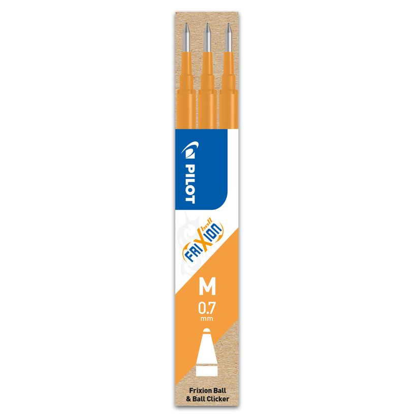 4902505584190-Pilot Frixion Ball - 3 Recharges pour rollers effaçables - 0,7 mm - orange abricot-P_400000400_1-0