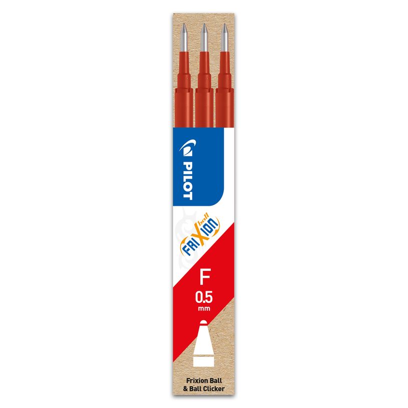 4902505422843-Pilot Frixion Ball - 3 Recharges pour rollers effaçables - 0,5 mm - rouge-P_400000407_2-0