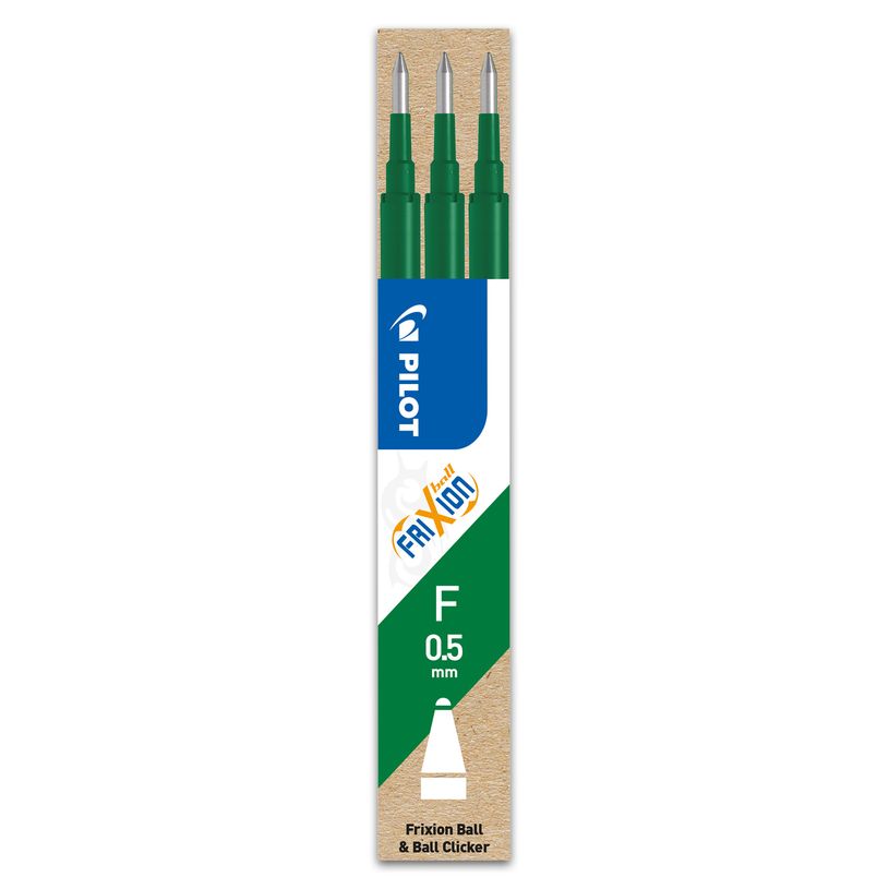 4902505422867-Pilot Frixion Ball - 3 Recharges pour rollers effaçables - 0,5 mm - vert-P_400000408_2-0