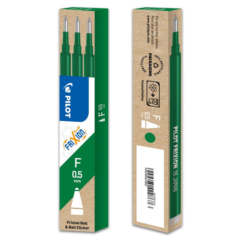 4902505422867-Pilot Frixion Ball - 3 Recharges pour rollers effaçables - 0,5 mm - vert-P_400000408_3-1