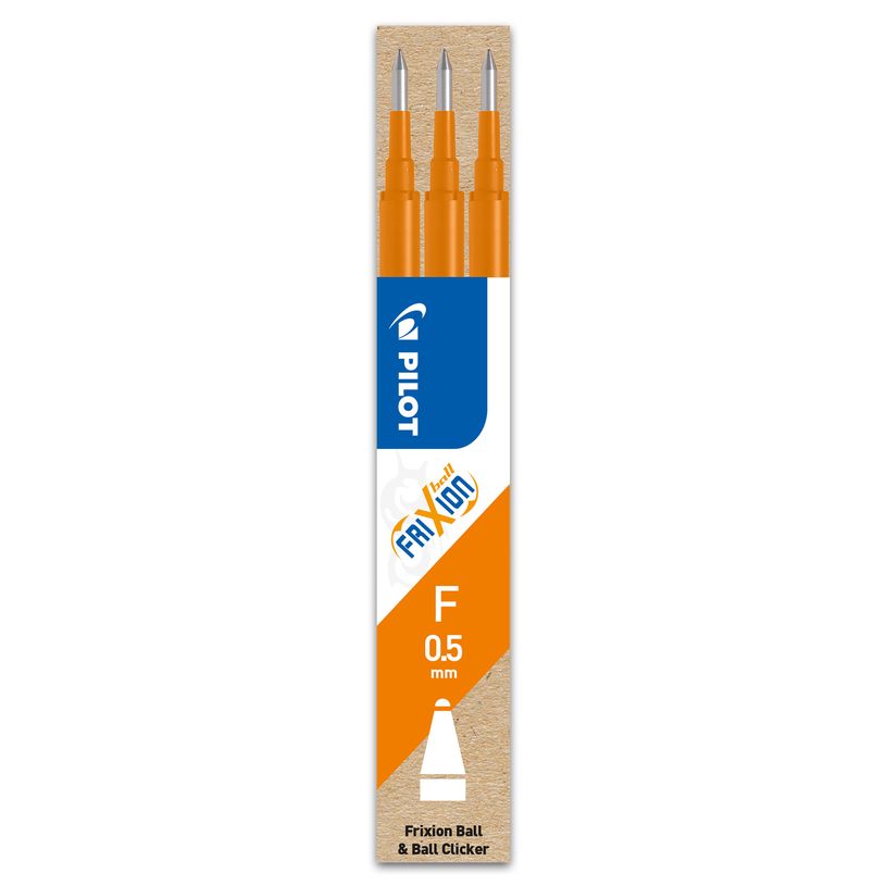 4902505596551-Pilot Frixion Ball - 3 Recharges pour rollers effaçables - 0,5 mm - orange-P_400000413_2-0
