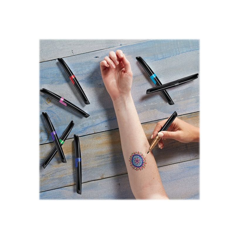3086123601963-BIC BodyMark - Marqueur tatoo feutre pinceau à pointe souple - henné-P_400001633_7-3