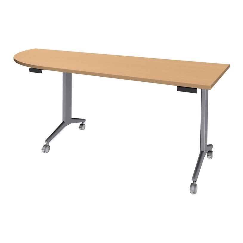 3253310160484-Table de réunion abattantes angle à gauche - L200 x P80 cm - pied alu - plateau imitatio-P_400001687_1-0