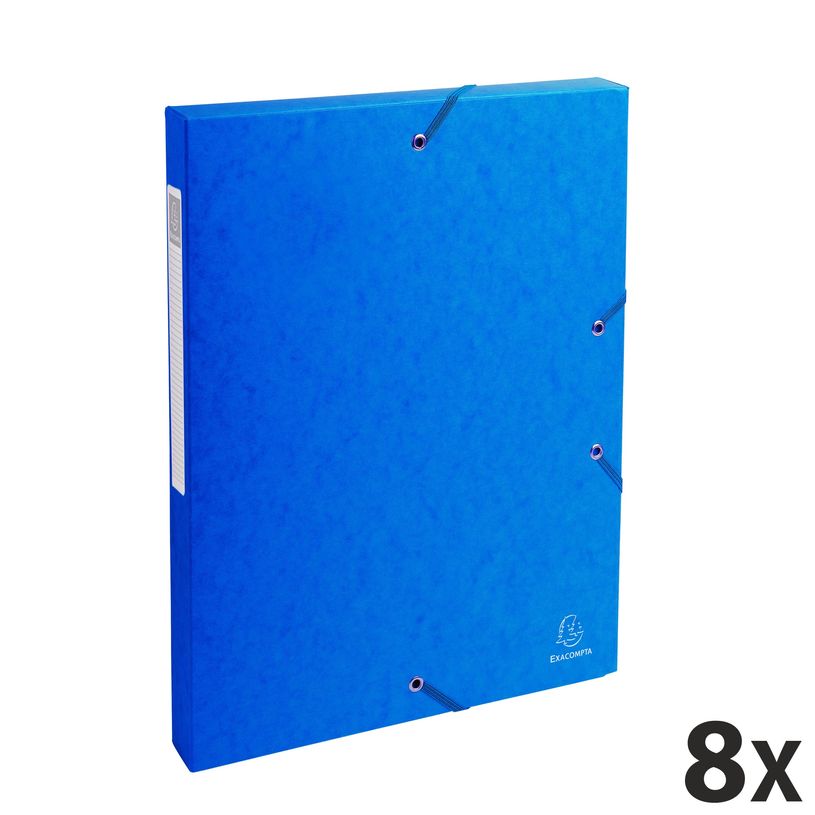 3130632503024-Exacompta Exabox - 8 Boîtes de classement en carte lustrée - dos 25 mm - bleu-P_400001831_1-0