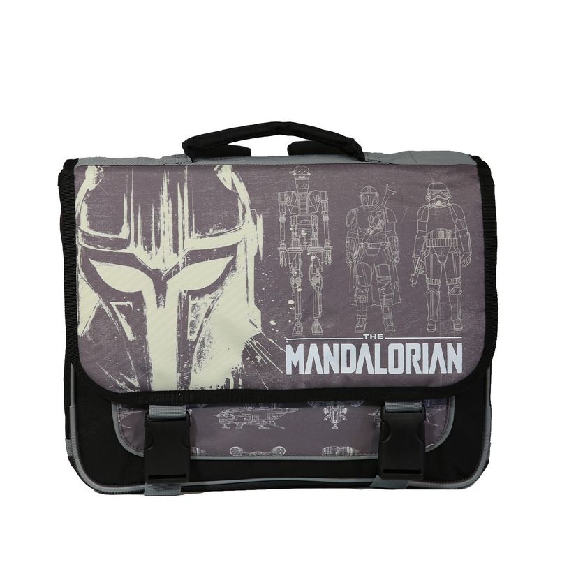 4891320453296-Cartable Star Wars Mandalorian 38 cm - 2 compartiments - gris - Bagtrotter-P_400006442_1-0