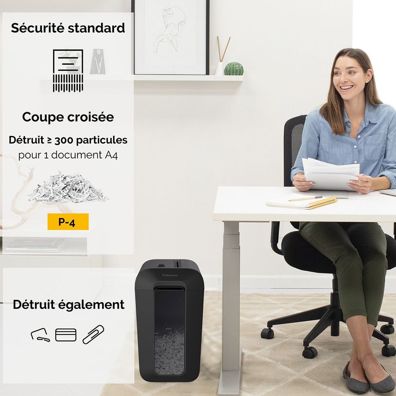 043859764792-Fellowes Powershred LX65 - destructeur de documents coupe croisée - 10 feuilles - Corbeille 22-P_400006920_21-5