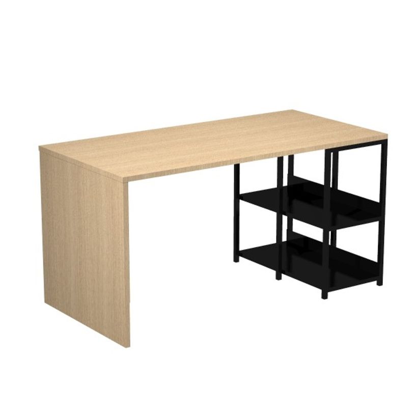 7331910015741-Bureau avec structure métallique - 140 cm - chêne-P_400007193_1-0