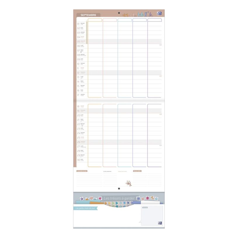 3147280205156-Calendrier Flowers 16 mois - 30 x 30 cm - différents modèles disponibles - Oxford-P_400007212_7-4