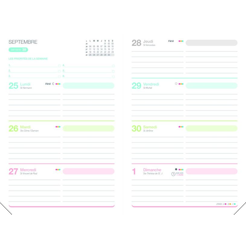 3147280194191-Agenda Lecas Bohème 16 mois - 1 semaine sur 2 pages - 16 x 24 cm - différents motifs dis-P_400007236_7-5