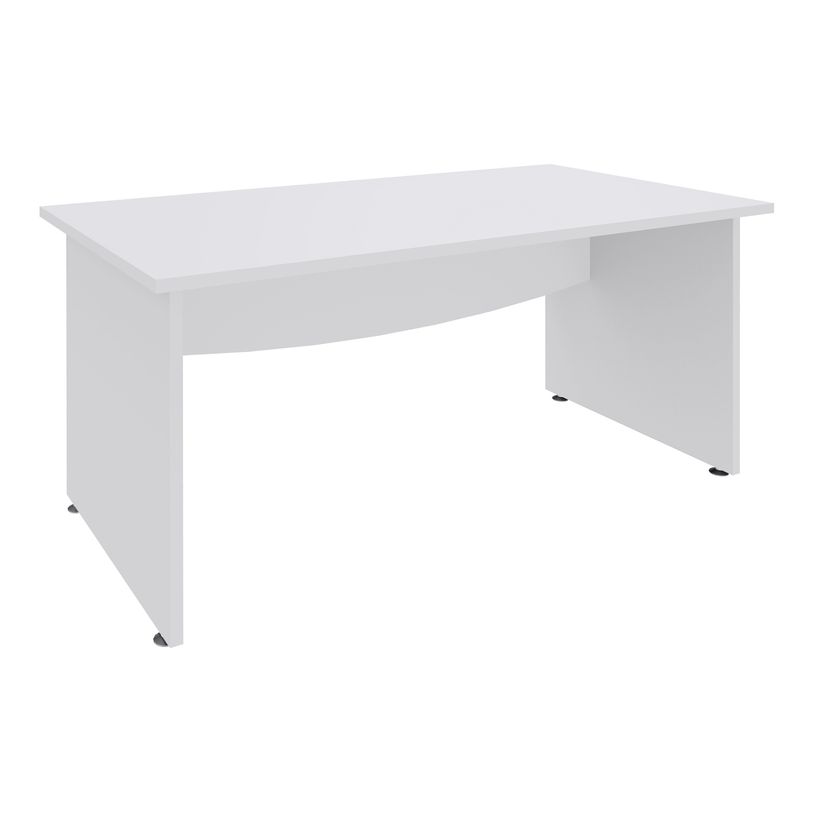 3253310174962-Bureau droit DUAL - L140 - Pieds blanc - plateau blanc-P_400008989_1-0