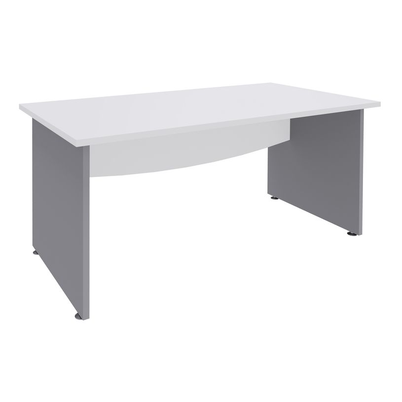 3253310105492-Bureau droit DUAL - L160 - Pieds Alu - plateau blanc-P_400009008_1-0
