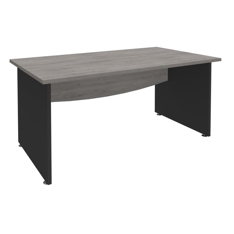 3253310175198-Bureau droit DUAL - L180 - Pieds Anthracite - plateau imitation Chêne gris-P_400009033_1-0