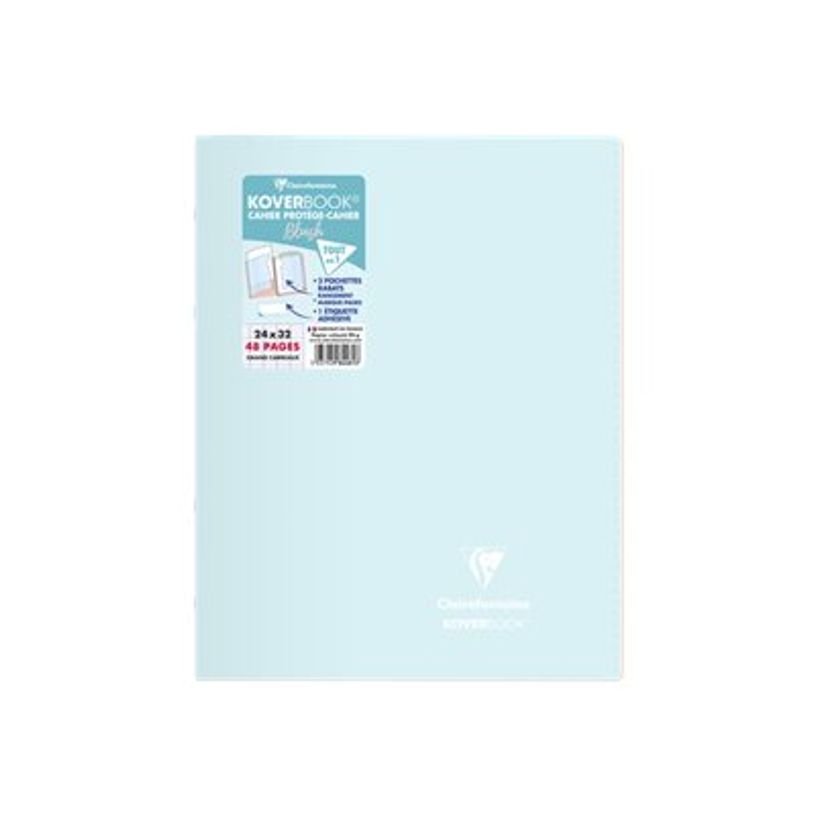 3037929844818-Clairefontaine Koverbook Blush - Cahier polypro 24 x 32 cm - 48 pages - grands carreaux (Seyes) - disponible dans-P_400009154_3-1