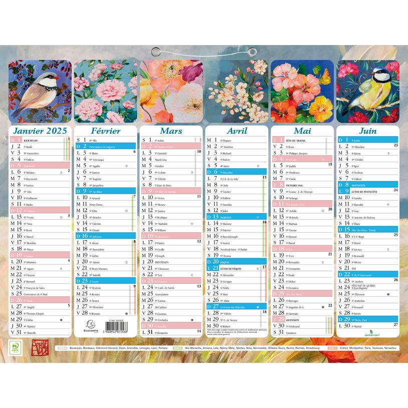 3660942074827-Calendrier Sophie Adde - 6 mois par face - 22 x 29,5 cm - Exacompta-P_400009214_1-0