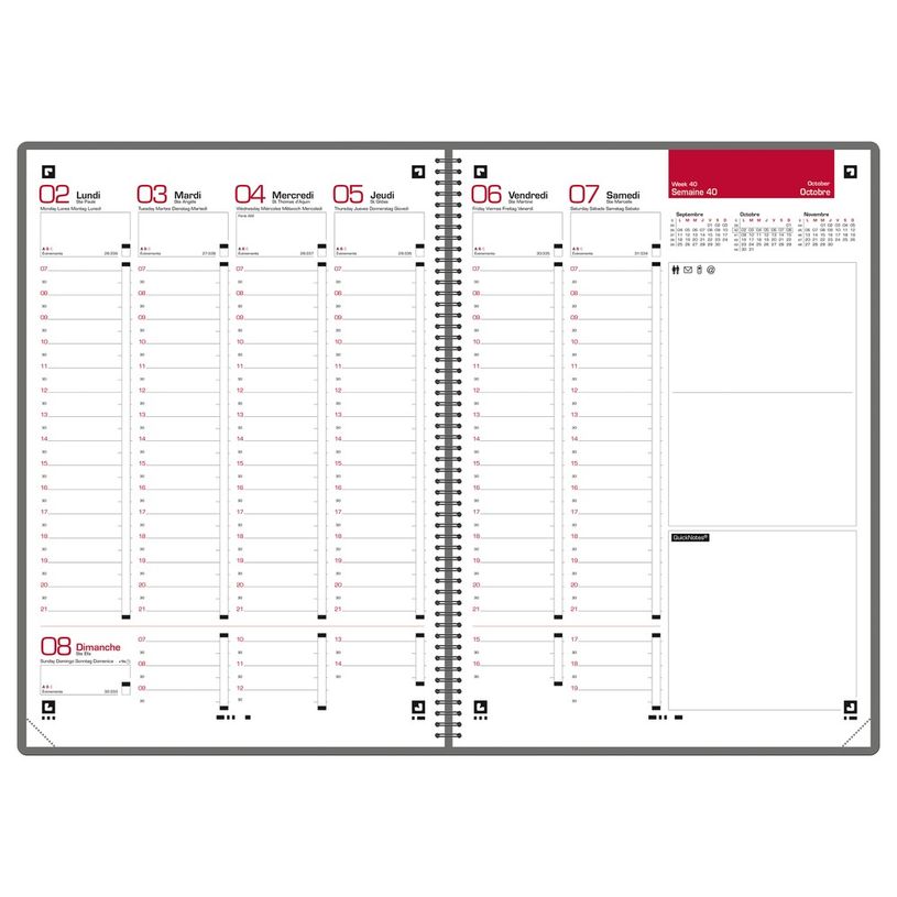 3147280219931-Agenda à spirale Oxford Mode - 1 semaine sur 2 pages - 21 x 29,7 cm - bleu marine - Hamel-P_400009455_2-1