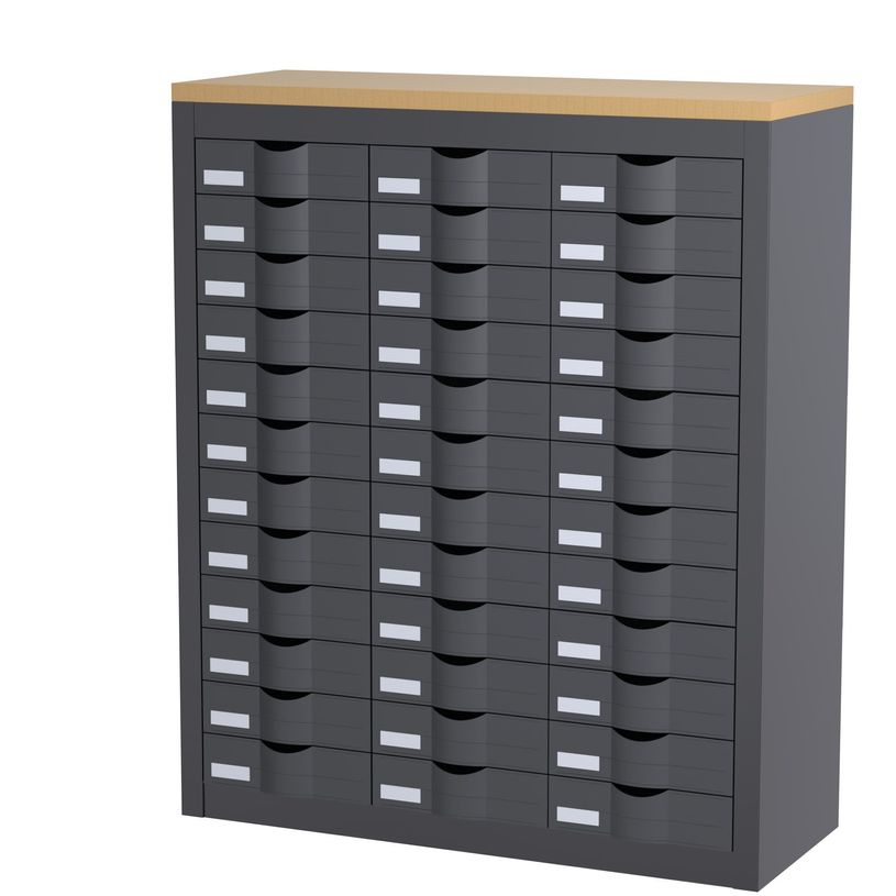 3660141020373-Meuble de rangement - 3 colonnes et 36 tiroirs - H106,5 x L87 x P33,5 cm - anthracite-P_400009603_1-0