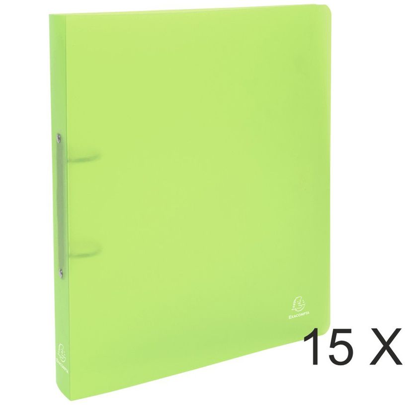 3130632543631-Exacompta Chromaline - 15 Classeurs 2 anneaux - Dos 40 mm - A4 Maxi - vert-P_400010422_1-0