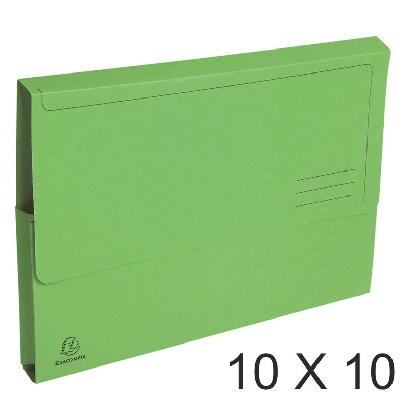 3130632469733-Exacompta Forever - 10 Paquets de 10 Chemises poche - 290 gr - vert vif-P_400010793_1-0
