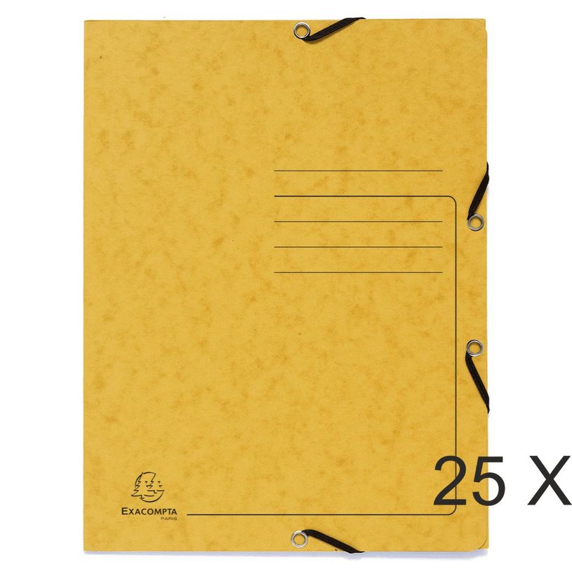 3130632554095-Exacompta - 25 Chemises à 3 rabats imprimées - A4 - jaune-P_400011057_1-0