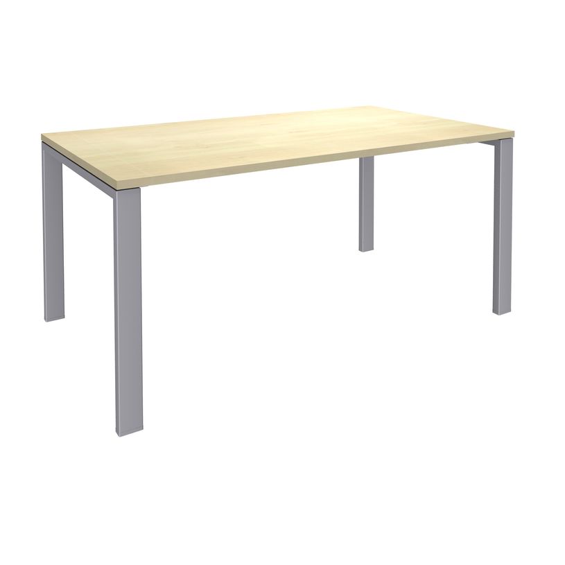 0404000120711-Bureau simple IRIS - L120 cm - Pieds aluminium - plateau imitation Erable-P_400012071_1-0