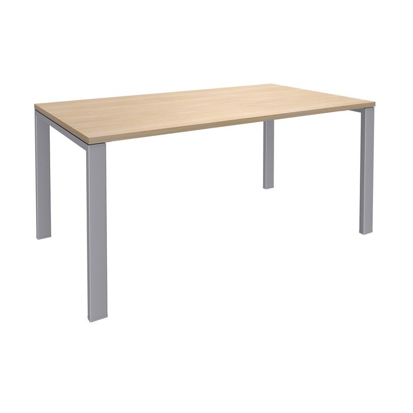 0404000120971-Bureau simple IRIS - L180 cm - Pieds aluminium - plateau imitation Chêne clair-P_400012097_1-0
