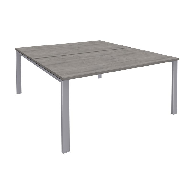 0404000122012-Bureau Bench IRIS - L180 cm - Plan de départ - Pieds aluminium - plateau imitation Chêne-P_400012201_1-0