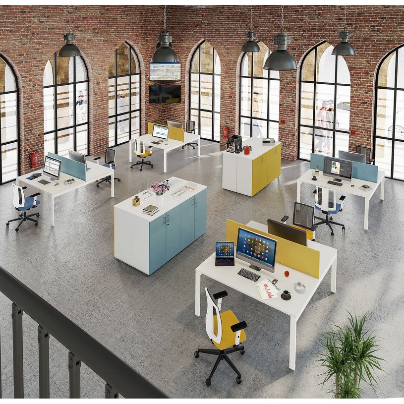 0404000122036-Bureau Bench IRIS - L180 cm - Plan de départ - Pieds aluminium - plateau imitation Erable-P_400012203_7-2