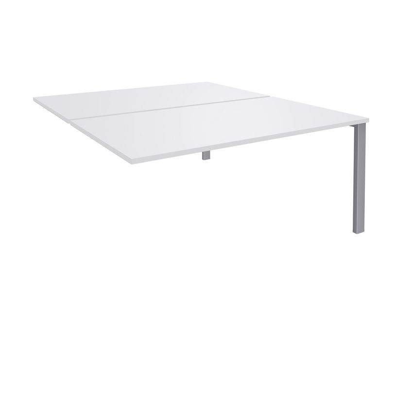 0404000122319-Bureau Bench IRIS - L160 cm - Plan suivant - Pieds aluminium - plateau Blanc perle-P_400012231_1-0