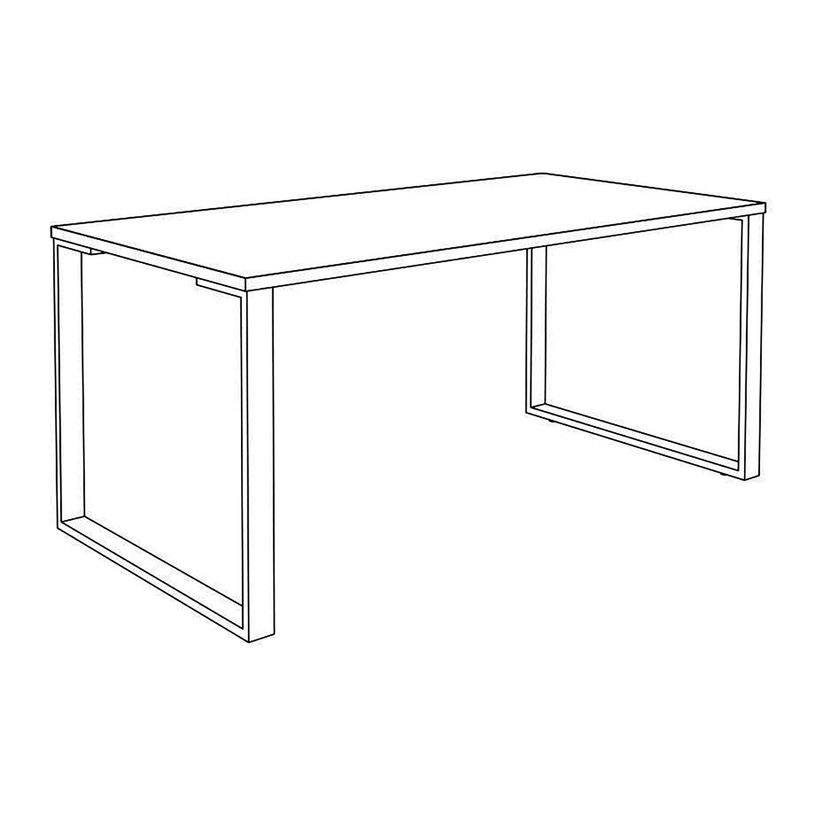 0404000122777-Bureau droit LOFTER - L140 cm - Plateau imitation chêne clair - pied Blanc-P_400012277_5-4